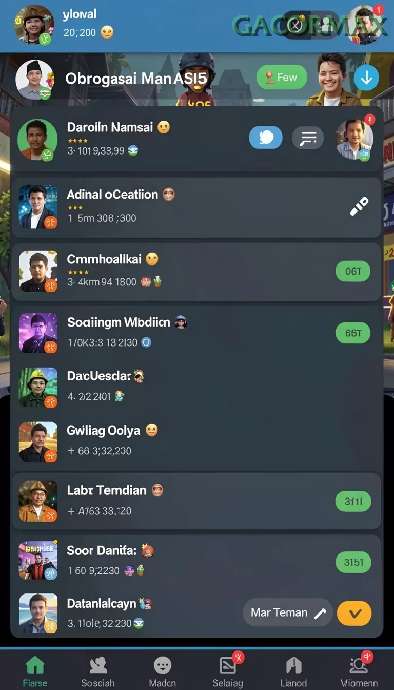 Cuplikan layar REKOR777 — menu navigasi